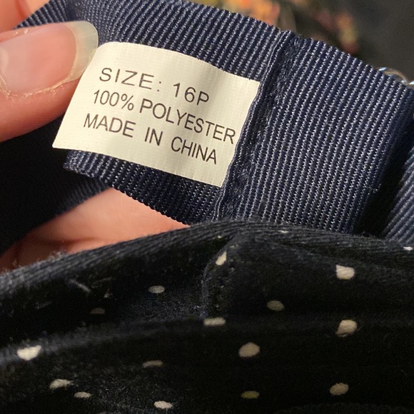 NWT Chaps Navy & White Polka Dot Skirt With Belt - Picture 10 of 10